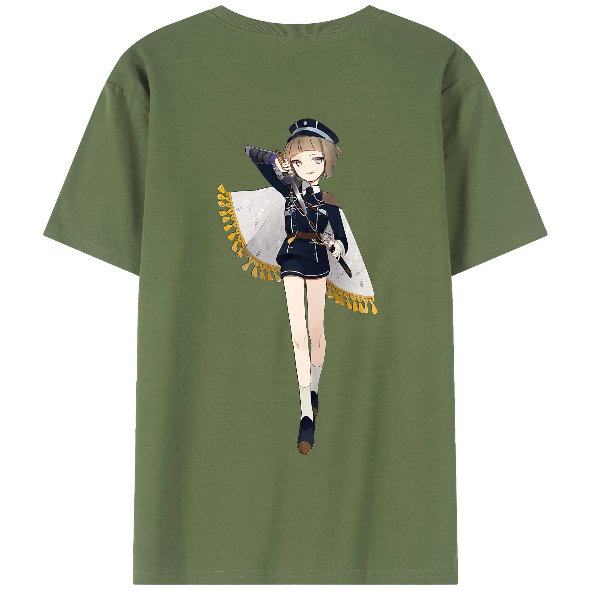 （画像用） 刀剣乱舞 Touken Ranbu 綿100％ メンズ半袖Tシャツ（バックプリント） 通気性